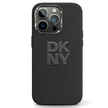 Funda DKNY para iPhone 15 Plus 6.7 negra rígida Liquid Silicone Metal Logo - Nuevo