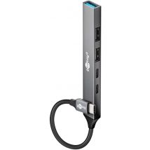 Goobay 74460 hub & concentrateur USB 3.2 Gen 1 (3.1 Gen 1) Type-C 5000 Mbit/s Gris clair