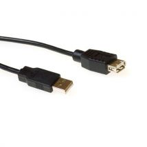 ACT USB 2.0 extensioncable USB A male - USB A female 1.8 m cable USB 1,8 m Negro - Nuevo