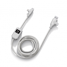 XOOPAR Cable de carga y transferencia 4 en 1 USB A+C / USB C+ Lightning Gris claro - Nuevo