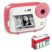 AGFA PHOTO Pack Realikids Instant Cam + 1 tarjeta Micro SD 32GB - Cámara instantánea para niños, pantalla LCD de 2,4', batería de litio, espejo selfie