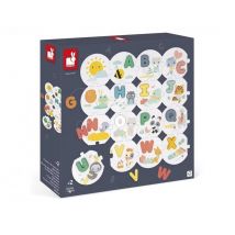 Puzzle educativo Mi Primer Abecedario - 28 piezas de cartón y letras de madera - Nuevo