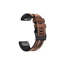 Bracelet de montre en cuir pour Garmin Fenix 7 Pro/7X Brown 22 mm