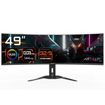 GIGABYTE AORUS Monitor de juegos curvo CO49DQ OLED - 5120x1440 (DQHD), 1800R, 144Hz, 0.03ms, KVM, FreeSync Premium Pro, HDMI 2.1 - Nuevo