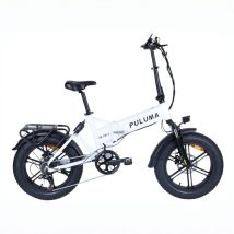 Bicicleta eléctrica plegable PULUMA EB-FM2.0, batería extraíble de 48 V y 15 Ah, doble suspensión - blanca - Nuevo