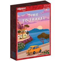 Puzzle Alipson Time to Travel 1000 pièces Illustration côtière colorée Bordure rouge