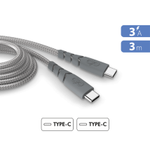 Force Power Cable USB C/USB C ultrarreforzado 3m - 3A Gris - Nuevo