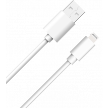 WOW Cable USB A/Lightning 1m - 2.4A Blanco - Nuevo