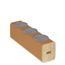 Banc en papier kraft 3 places Ihpaper | Siège pliant portable avec trois coussins, marron