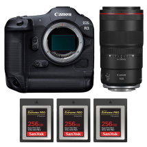 Fotocamera mirrorless Canon EOS R3 + RF 100mm f/2.8 L Macro IS USM + 3 SanDisk 256GB Extreme PRO CFexpress Type B + Ebook 20 consigli per foto che 