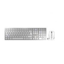 Tastiera CHERRY DW 9100 SLIM Mouse incluso Universale RF senza fili + Bluetooth AZERTY Francese Argento - Nuovo
