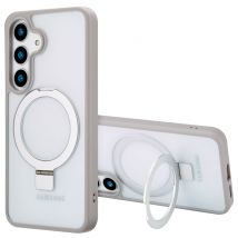 Accezz Coque Ring Stand avec MagSafe pour Samsung Galaxy S25 - Gris