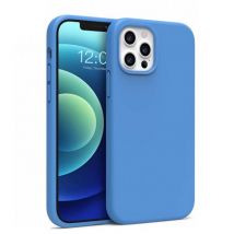 Riff Coque arrière souple en silicone fin et souple pour Apple iPhone 12 Pro Max Bleu
