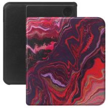 Selencia Étui de liseuse portefeuille Vivid pour Kobo Libra Colour - Marble Purple