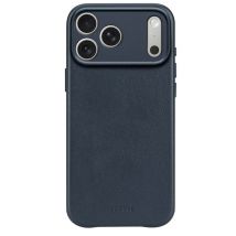 Coque pour iPhone 17 Pro Max MagSafe en Cuir Antichocs Bleu