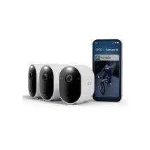 Kit di sicurezza esterno ARLO Pro 6 2K+ HDR con 3 telecamere Bianco, visione notturna a colori, rilevamento IA, tracciamento automatico 12x, angolo 
