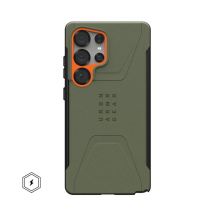 Urban Armor Gear Cover protettiva civile per telefoni cellulari 17,3 cm (6,8 ) Cover Olive, Arancione Samsung Galaxy S25 Ultra - Nuovo