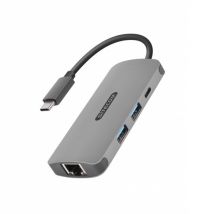 Sitecom CN-378 station d'accueil USB 3.2 Gen 2 (3.1 Gen 2) Type-C Gris