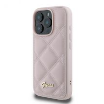 Étui Guess pour iPhone 16 Pro Max 6.9 rose étui rigide Quilted Metal Logo
