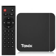 Tanix W2 S905W2 64 bits Quad Core ARM Cortex A53 Konsole 4K Ultra HD Android TV Box avec télécommande Android 11 Smart TV 2 Go + 16 Go/ Noir
