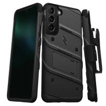 Coque Blindé Galaxy S22 Plus avec Support et Verre Trempé Ultra Résistant Noir