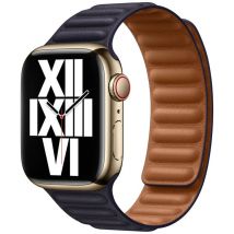 Leather Link pour Apple Watch Series 1 á 9 / SE (38/40/41 mm) | Series 10 (42 mm) - Taille S/M - Ink