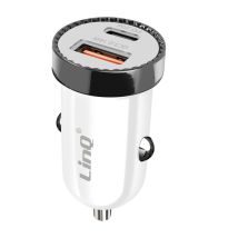 LinQ Cargador de mechero de coche 38 W Power Delivery + Carga rápida USB Blanco - Nuevo