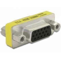 DeLOCK Adapter Gender Changer VGA female-female Sub-D 15 Amarillo - Nuevo
