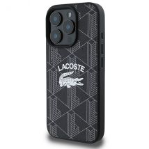 Étui Lacoste pour iPhone 16 Pro Max 6.9 noir étui rigide Monogram Vintage Logo MagSafe
