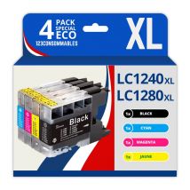 123CONSOMMABLES - LC1220/LC1240/LC1280 - Cartouches Encre Compatible avec Brother DCP-J725DW DCP-J925DW MFC-J430 MFC-J5910DW MFC-J625DW MFC-J6510DW 