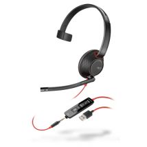 Poly Blackwire 5210 Auriculares Alámbrico Diadema Llamadas/Música USB tipo A Negro, Rojo - Nuevo