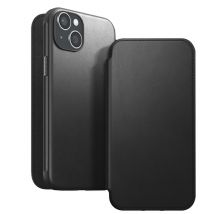 Nomad Funda con cierre para iPhone 15 Plus Magsafe con moderno tarjetero de piel Negro - Nuevo