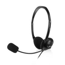 Ewent EW3567 écouteur/casque Avec fil Arceau Appels/Musique Noir