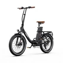 Bicicletta elettrica ONESPORT OT16 Pneumatici 20 Motore 250W Batteria 48V 17Ah- Nero&marrone - Nuovo