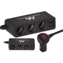 Maclean MCE117 cargador de dispositivo móvil Smartphone, Tableta Negro Encendedor de cigarrillos Auto - Nuevo