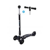 Scooter compacto Micro Kickboard en negro con barra en T intercambiable y joystick - Nuevo