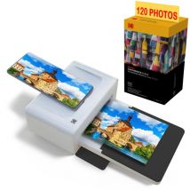 Kodak - PD460 Printer Pack + Cartucho y papel para 120 fotos - Bluetooth Photo & Docking - Tarjeta postal tamaño 10x15 cm - Nuevo