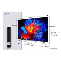 TCL P8K 75P8K TV 190,5 cm (75 ) 4K Ultra HD Smart TV Wifi Métallique 350 cd/m²