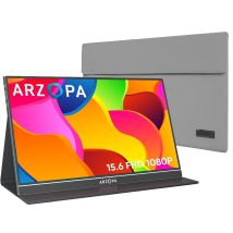 Ecran Portable ARZOPA S1 Table,15.6 Pouces 1920×1080 FHD 60 Hz,Moniteur Portable IPS+Sac de rangement