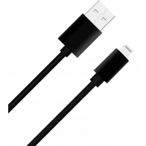 WOW Cable USB A/Lightning 1m - 2.4A Negro - Nuevo