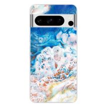 Coque en silicone - Compatible pour Google Pixel 8 Pro - design marbre ocean