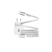 Bundle chargeur 1 port USB-C 20W + câble USB-C/USB-C blanc