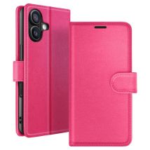 Zanaé Funda tipo cartera para iPhone 16 Plus con soporte y lengüeta magnética Fucsia - Nuevo