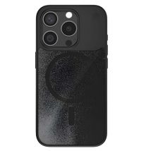 Coque pour iPhone 15 Pro MagSafe Effet Sable Anti-rayures Noir