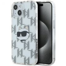 Étui Karl Lagerfeld pour iPhone 15 6.1 transparent étui rigide IML Choupette Head & Monogram