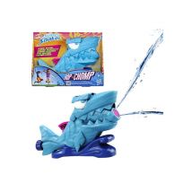 Pistola ad acqua NERF Super Soaker Hop & Chomp collegabile al tubo, mascella articolata, getti rotanti - Blu chiaro/blu scuro/rosa - Nuovo