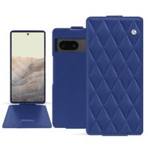 Housse cuir Google Pixel 7 - - Bleu - Cuir lisse couture
