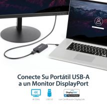 StarTech.com Adaptador USB 3.0 a DisplayPort 4K Ultra HD - Certificado por DisplayLink - Convertidor de Vídeo con Tarjeta Gráfica Externa - Mac y 