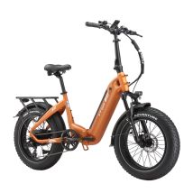 Bicicletta elettrica pieghevole TTGO F6 Boost, batteria da 48 V 18 Ah, freni a disco idraulici - arancione - Nuovo