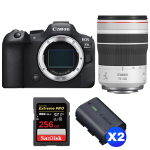 Fotocamera mirrorless Canon EOS R6 Mark II + RF 70-200mm f/4 L IS USM + 1 SanDisk 256GB Extreme PRO UHS-II + 2 Canon LP-E6NH + Ebook 20 consigli per 